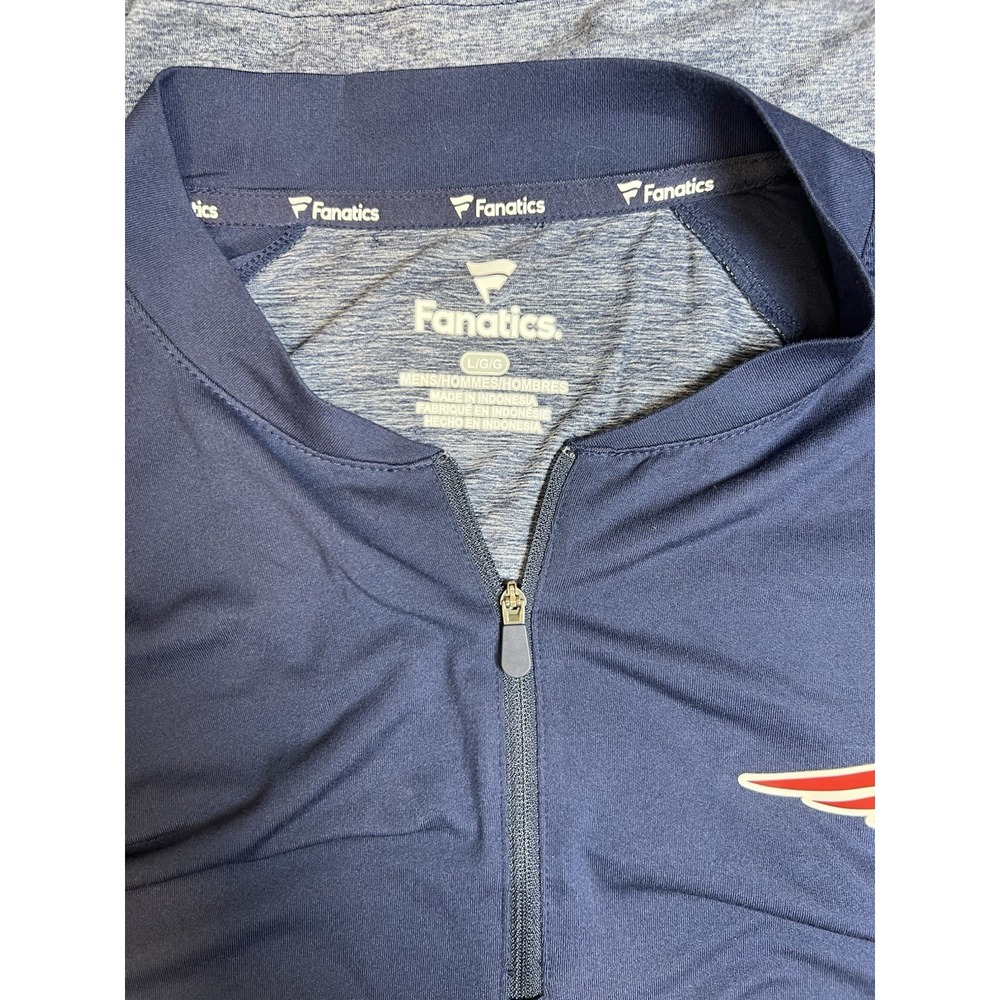 Fanatics Patriots 1/4 Zip Pullover Men's L NFL Team Apparel Blue STEALTH NWT - Picture 3 of 12